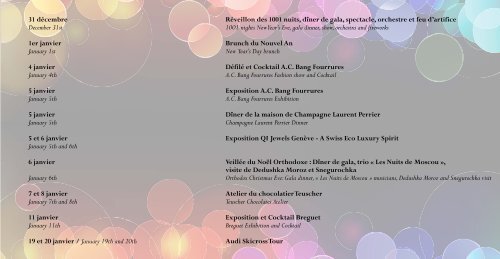 Tout le programme - grand hotel park gstaad