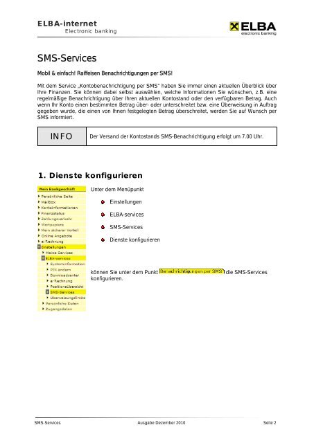 SMS-Services - Raiffeisen