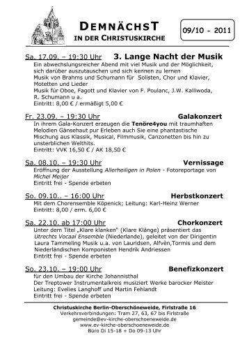 September und Oktober - Evangelische Kirchengemeinde ...