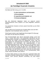 Jahresbericht 2004 der Freiwilligen Feuerwehr Alveslohe - bei der ...