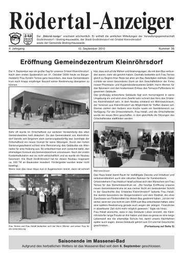 Eröffnung Gemeindezentrum Kleinröhrsdorf - bei Stadtmax.de