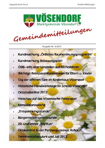 Gemeindemitteilungen - Marktgemeinde Vösendorf