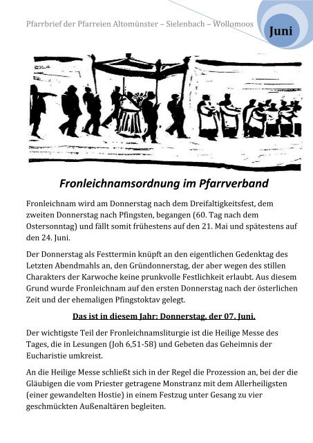 Pfarrbrief der Pfarreien Altomünster – Sielenbach ... - Gratis Webserver