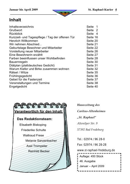 herzlich willkommen - Caritas-Altenheim "St. Raphael"