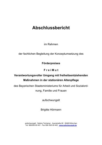 Gliederung Abschlussbericht FEM FreiMut - Bayerisches ...