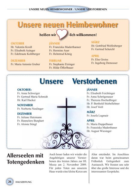 Hauszeitung 1. Ausgabe 2010 (4,0 MB Download - Altenheime der ...