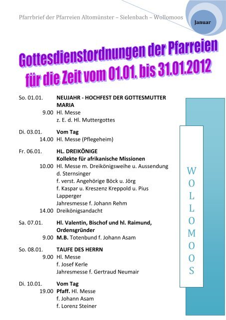 Pfarrbrief der Pfarreien Altomünster – Sielenbach ... - Gratis Webserver