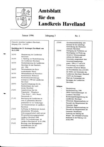 Amtsbaltt 01/1996 - Landkreis Havelland