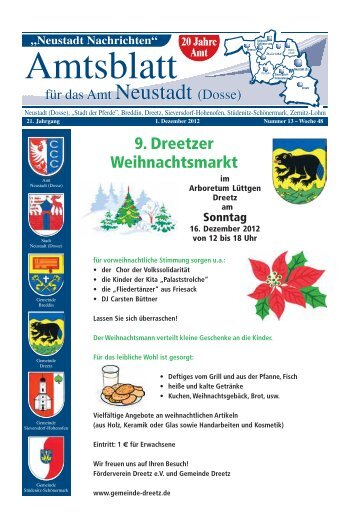 9. Dreetzer Weihnachtsmarkt - Heimatblatt Brandenburg Verlag