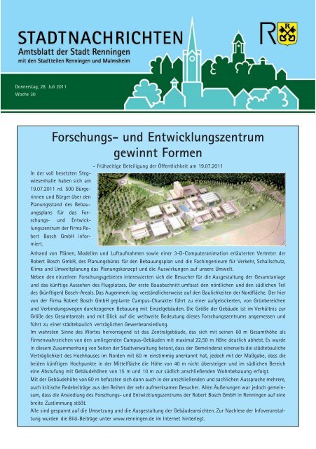 Ausgabe Nr. 30 vom 28.07.2011 - Stadt Renningen