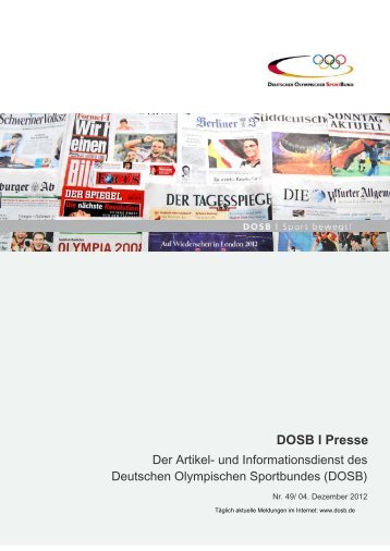 Ausgabe 49 (04.12.2012) - Der Deutsche Olympische Sportbund
