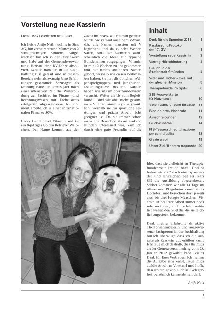 2012, Nr. 2 April (PDF, 1.3 MB) - Verein Therapiehunde Schweiz