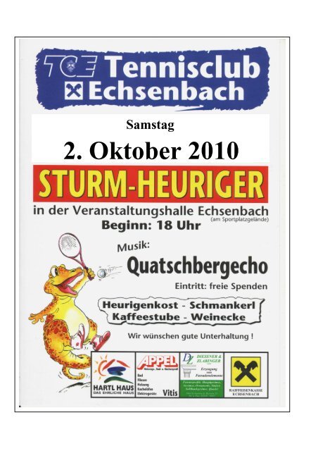 Sturmheuriger am 2. Oktober 2010 (Seite 8) - UTC Echsenbach