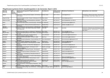 Pflegefinanzierung Kanton Zürich: Auszahlungsstellen in den ...