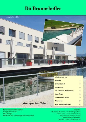 Hauszeitung 2/2010 [PDF, 1.00 MB] - Seniorenzentrum Brunnenhof