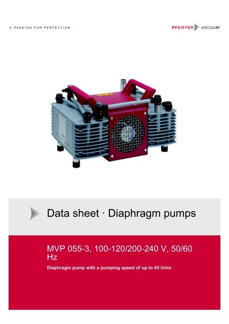 Data sheet · Diaphragm pumps - Pfeiffer Vacuum