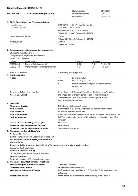 75-17 EG-Sicherheitsdatenblatt