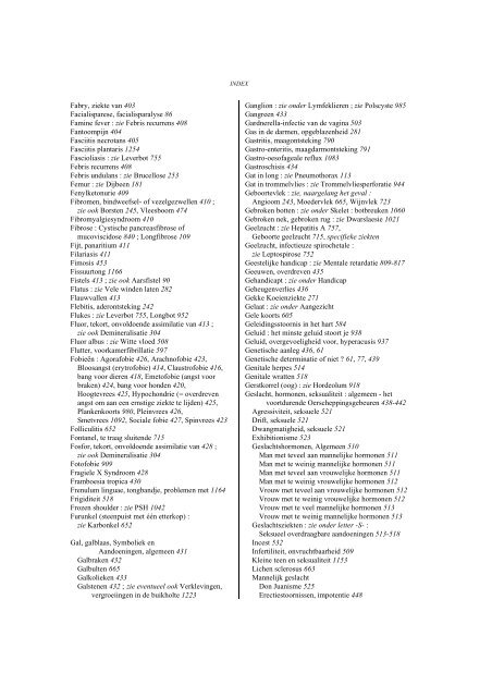 alfabetische index van de onderwerpen behandeld in deel