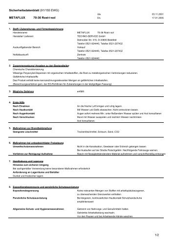 70-36 EG-Sicherheitsdatenblatt