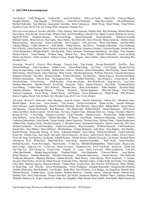 2012 Acknowledgments - ITRS
