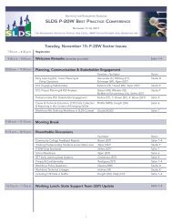 SLDS P-20/W Best Practices Conference: November