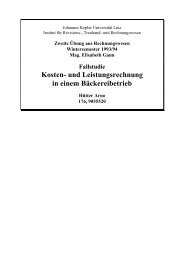 Kosten- und Leistungsrechnung in einem Bäckereibetrieb