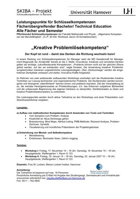 Leistungspunkte für Schlüsselkompetenzen „Eventmanagement ...