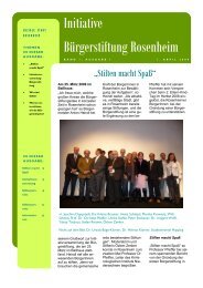 Initiative Bürgerstiftung Rosenheim - Soziale Stadt Rosenheim