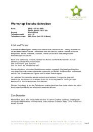 Workshop Sketche Schreiben - zu Casting Network