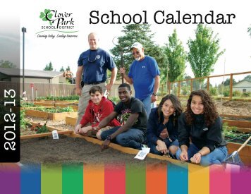 Printable 12 month color calendar - Clover Park School District