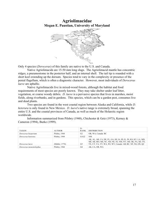 A Guide for Terrestrial Gastropod Identification - University of ...