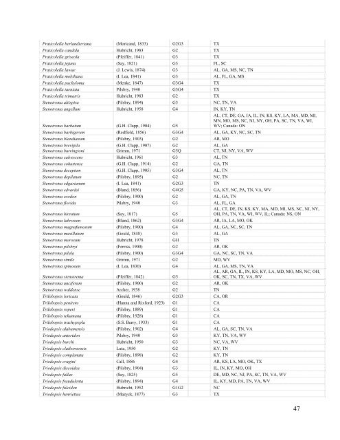 A Guide for Terrestrial Gastropod Identification - University of ...