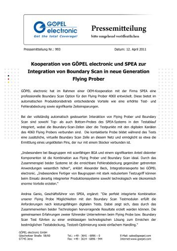 Kooperation von GÖPEL electronic und SPEA zur Integration von ...