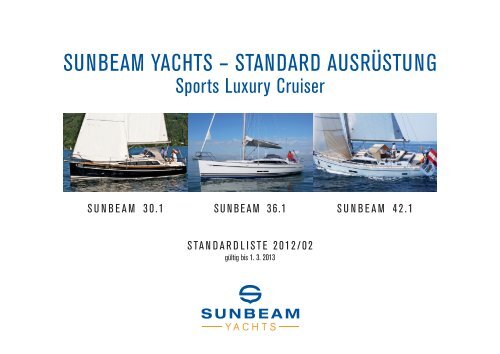 Preislisten Sunbeam 30.1 36.1 42.1 - Sunbeam Yachten