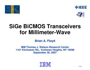 SiGe BiCMOS transceivers for mmWave - NCSU COE People