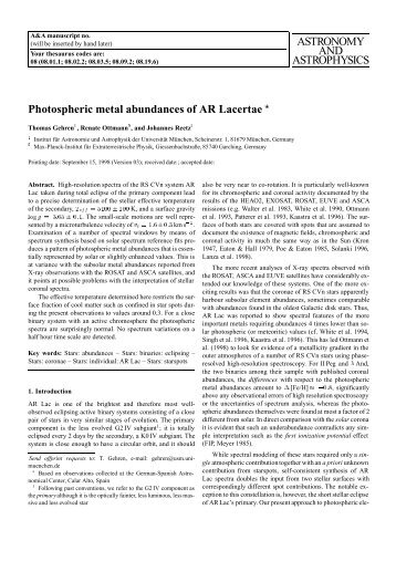 Gehren T., Ottmann R., Reetz J. 1999 - Universitäts-Sternwarte ...