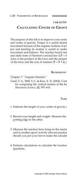 Fundamentals of Biomechanics