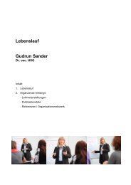 CV Dr. Gudrun Sander - Executive School - Universität St.Gallen
