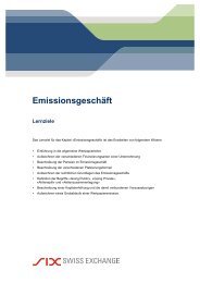 Emissionsgeschäft - SIX Swiss Exchange