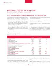 RAPPORT DE GESTION DU DIRECTOIRE Exercice clos le 31 ...