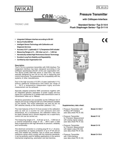 Pressure Transmitter - Wika
