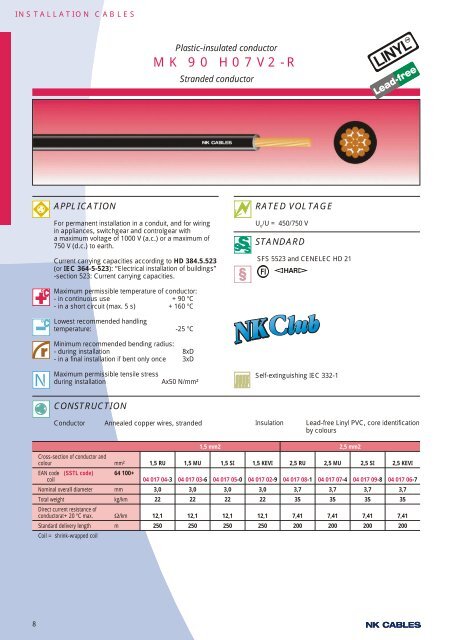 Cables for Installations and Industry - Draka