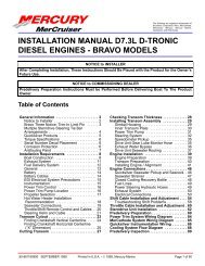 INSTALLATION MANUAL D7.3L D-TRONIC ... - Mercury Marine