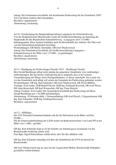 Gemeinderatssitzung (26 KB) - .PDF - Gemeinde Petronell-Carnuntum