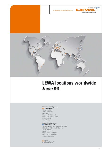 LEWA locations worldwide