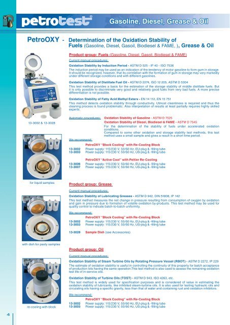 Oxidation Stability - TQ Technologies for Quality Srl