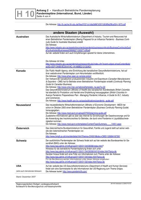 Handbuch Betriebliche Pandemieplanung - Deutsche Gesetzliche ...