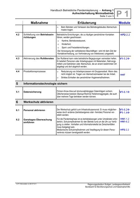 Handbuch Betriebliche Pandemieplanung - Deutsche Gesetzliche ...