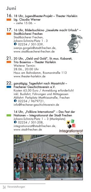 Veranstaltungskalender I. Halbjahr 2013 - Stadt Frechen