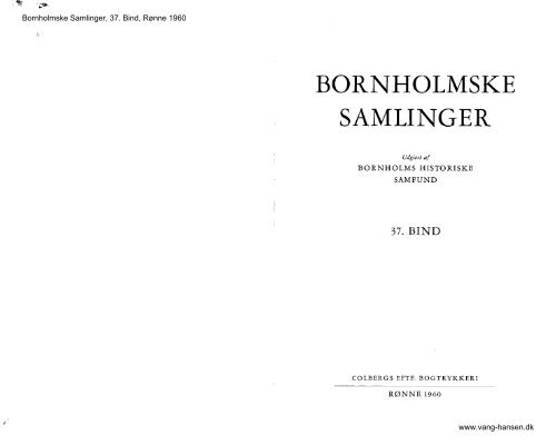 Bornholmske Samlinger - Bornholms Historiske Samfund